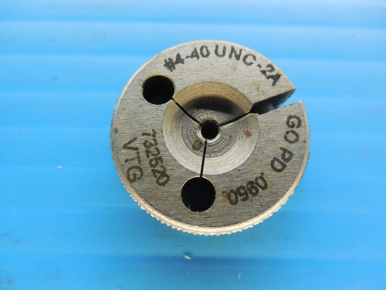 4 40 UNC 2A VERMONT THREAD RING GAGE #4 .112 GO ONLY P.D. = .0950 NC-2A CHECK - JA0855BU