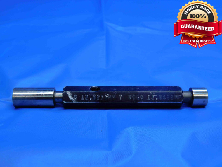 12.6238 & 12.6488 CL Y METRIC PIN PLUG GAGE GO NO GO 13.000 -.351 13 mm .4980 - SR0031LVR