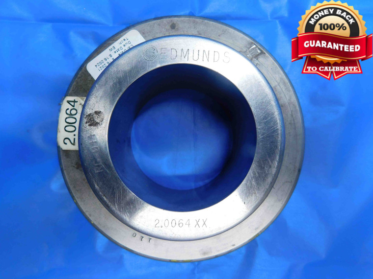 2.0064 CLASS XX MASTER PLAIN BORE RING GAGE 2.0000 +.0064 OVERSIZE 2.0 51 mm - SR0055BS3