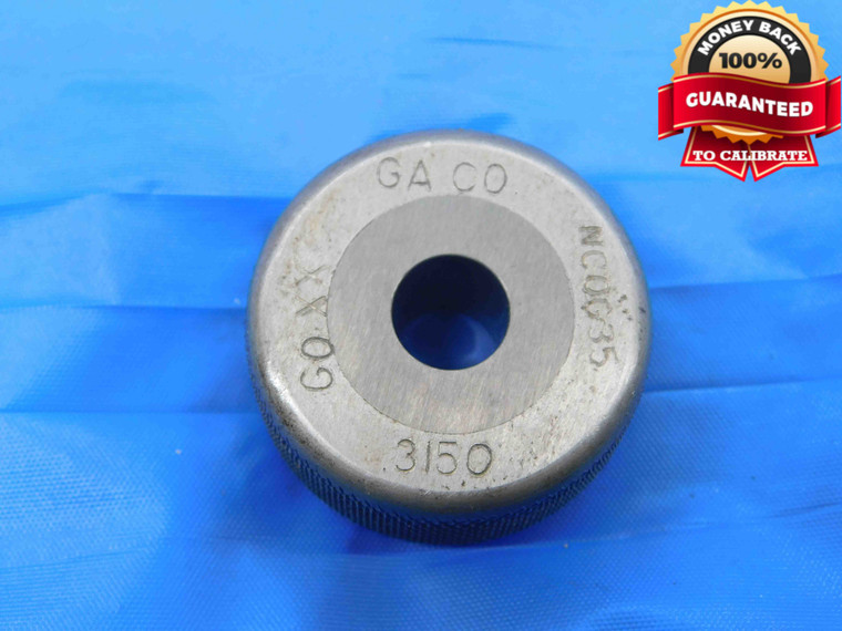 .3150 CL XX CARBIDE MASTER PLAIN BORE RING GAGE .3125 +.0025 5/16 8 mm .315 - DW26624BP3