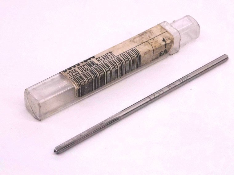 0.1255 O.D. HSS CHUCKING REAMER 4 FLUTE .1255 1/8 .1250 +.0005 OVERSIZE - JC1291BS3