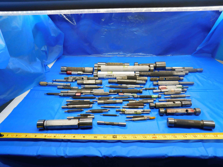 LOT OF PLAIN PLUG GAGES PIN MEMBERS HANDLE GO NO GO VARIOUS SIZES INSPECTION