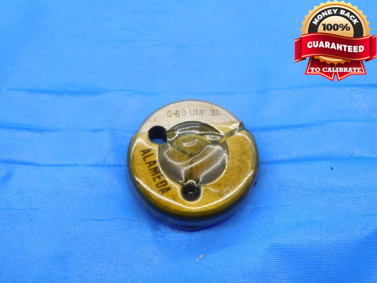 0 80 UNF 3A THREAD RING GAGE #0 .060 .0600 NO GO ONLY P.D. = .0506 INSPECTION - DW26705LVR