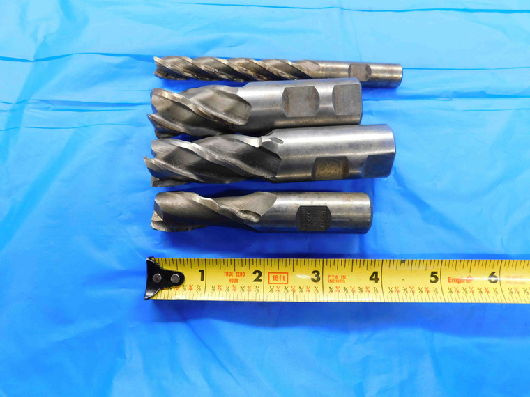 LOT OF 4 HSS ROUGHING END MILLS SQUARE & CORNER RADIUS VARIOUS SIZES UP TO 1" - BT1823LVR