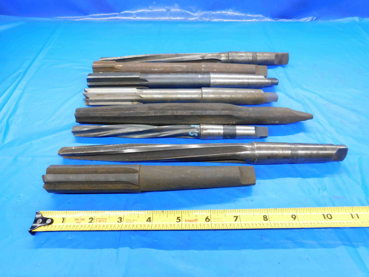 LOT OF 8 HSS REAMERS SIZES UP TO 1 3/32" MORSE TAPER #3 SHANKS BRIDGE EXPANSION - BT1944BN3