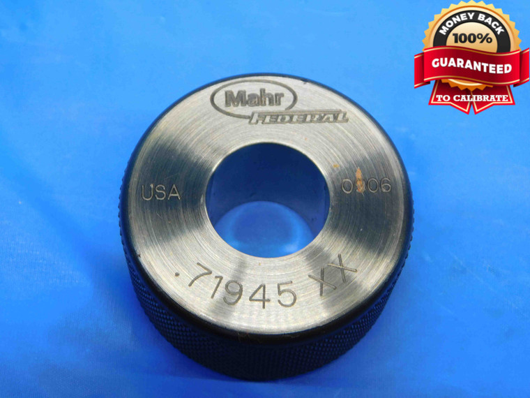 .71945 CL XX MASTER PLAIN BORE RING GAGE .7188 +.0007 OVERSIZE 23/32 18.274 mm - CB1912BT3