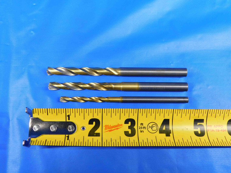 3PCS SUMITOMO 4.50mm, 1/4 AND 17/64 O.D. TIN CARBIDE COOLANT JOBBER DRILL BIT - BR3355BQ3