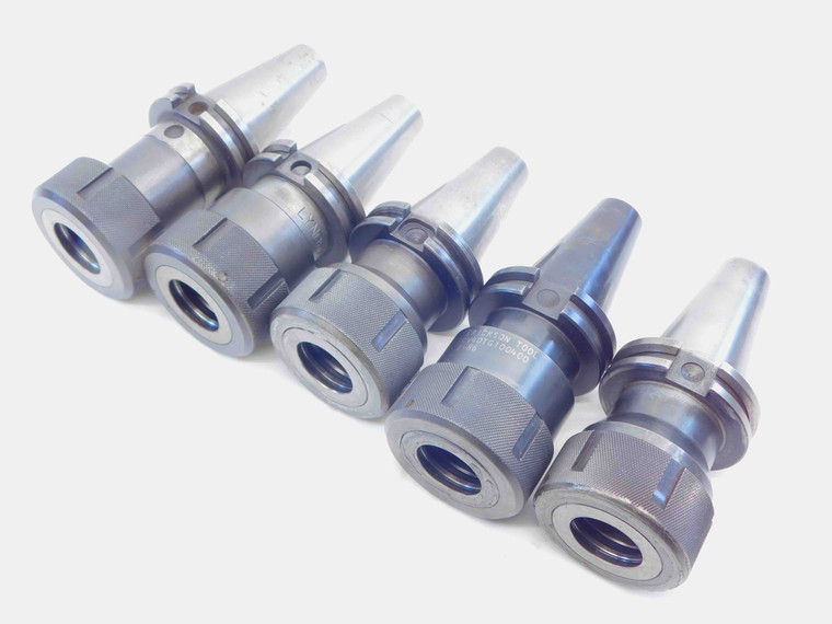 5pc LOT OF CAT40 TG100 COLLET CHUCK TOOL HOLDER ROUND NUT 3" PROJECTION TG 100 - BT2323LVR