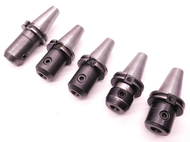 5pc LOT OF CAT40 3/4 I.D. SOLID END MILL TOOL HOLDERS .75 UP TO 3 3/4" PROJ. - BT2325LVR