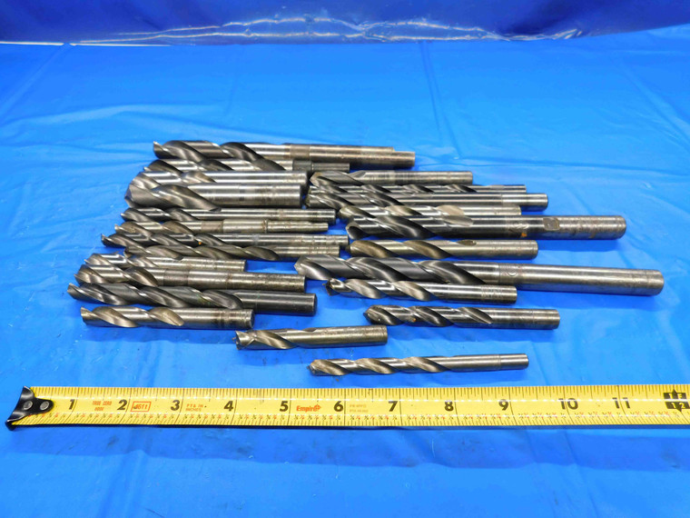 LOT HSS STRAIGHT SHANK TWIST DRILL BITS VARIOUS SIZES UP TO 23/32 SOME MODIFIED - BT2372LVR