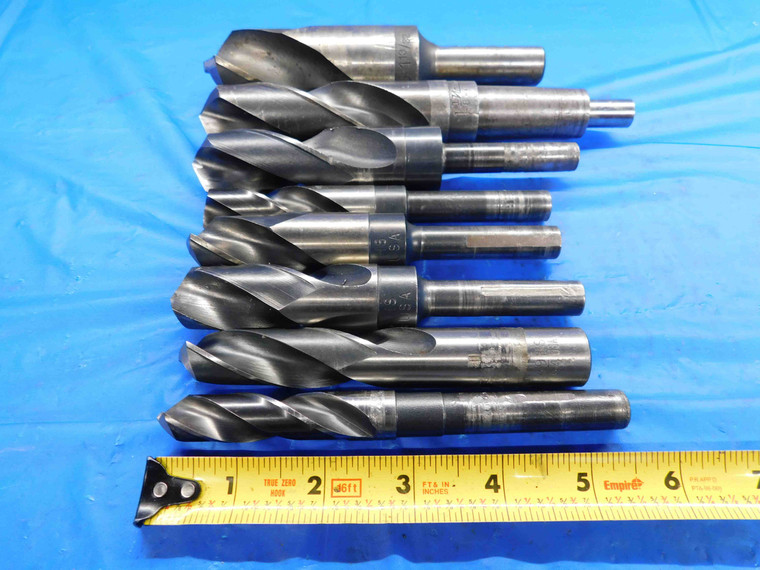 LOT OF HSS TWIST DRILL BITS VARIOUS SIZES UP TO 1 13/32 WITH REDUCED SHANKS - BT2376LVR