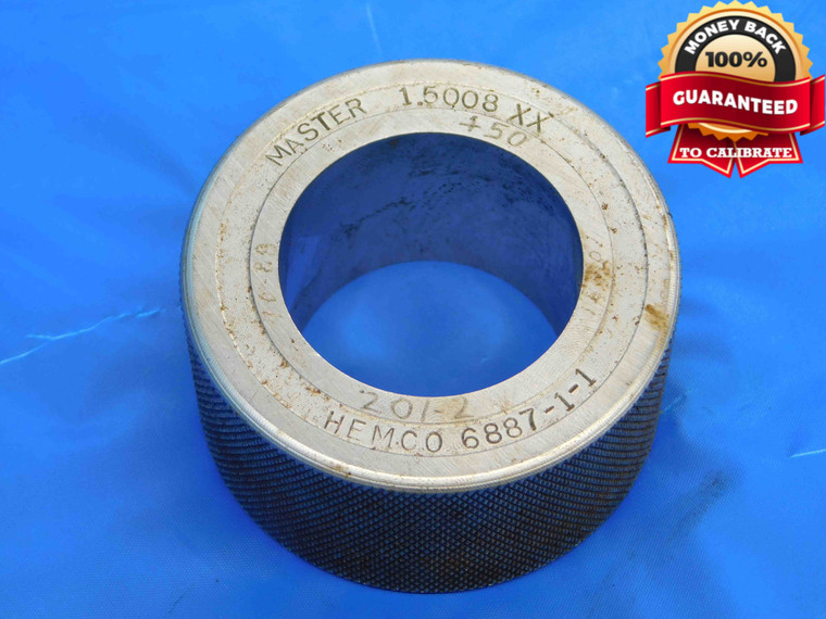 1.5008 CLASS XX MASTER PLAIN BORE RING GAGE 1.5000 +.0008 OVERSIZE 1 1/2 38 mm - CB2126BR3