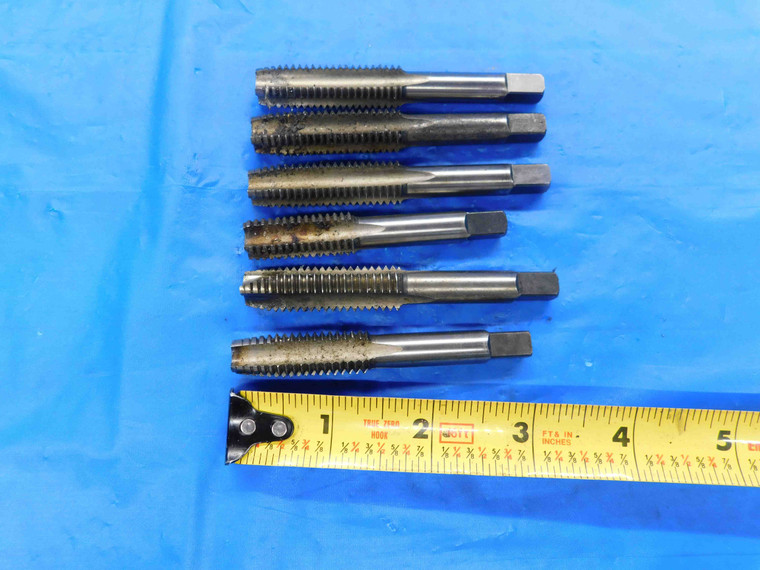 LOT OF 6 UNION BUTTERFIELD HSS BOTTOMING / PLUG TAPS 1/2" 13 NC GH3 .5 USA - BT2448AY3