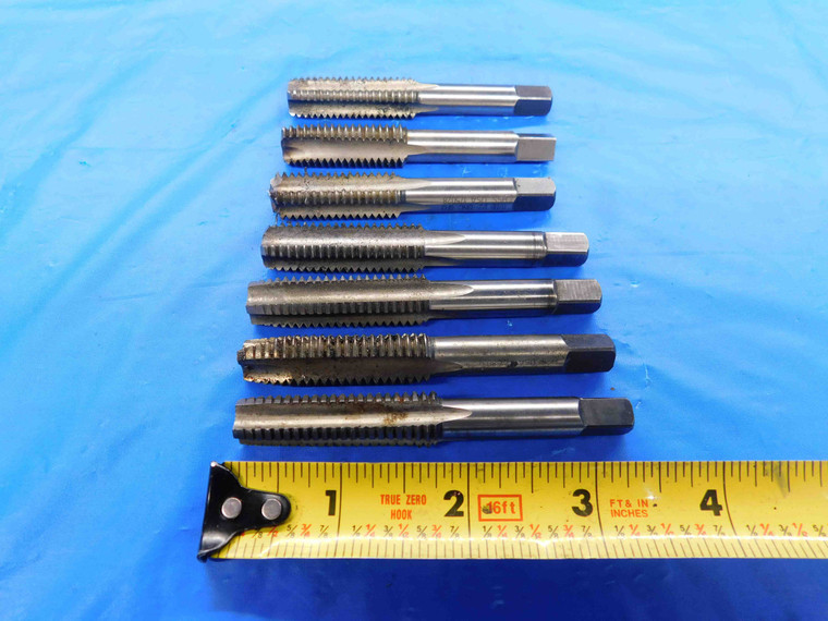 LOT OF 7 UNION BUTTERFIELD HSS BOTTOMING / PLUG TAPS 1/2" 13 NC GH3 .5 USA - BT2446AY3