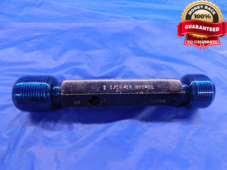 1 1/16 14 UNS 2B THREAD PLUG GAGE 1.0625 GO NO GO P.D.'S = 1.0161 & 1.0230 NS-2B - TT0522CC