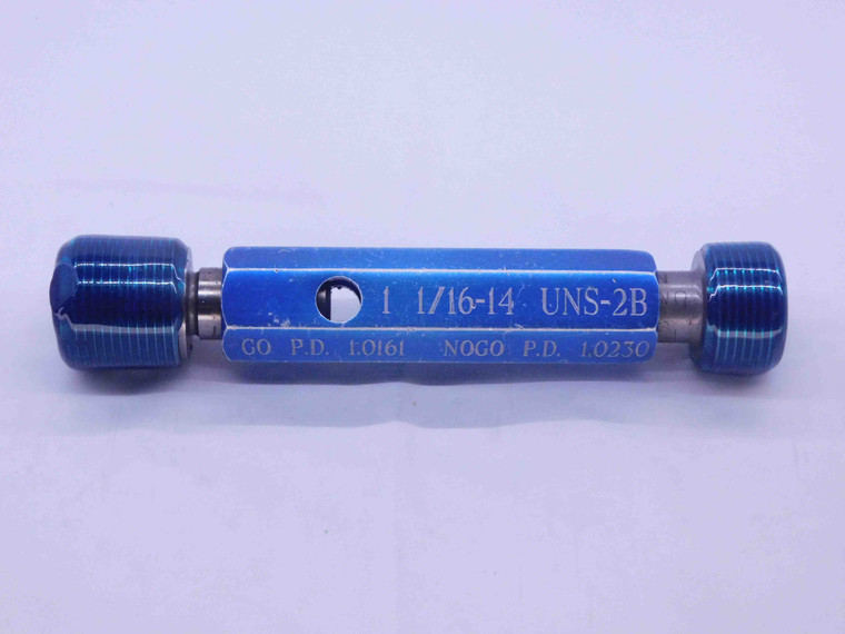 1 1/16 14 UNS 2B THREAD PLUG GAGE 1.0625 GO NO GO P.D.'S = 1.0161 & 1.0230 CHECK - TT0522CC