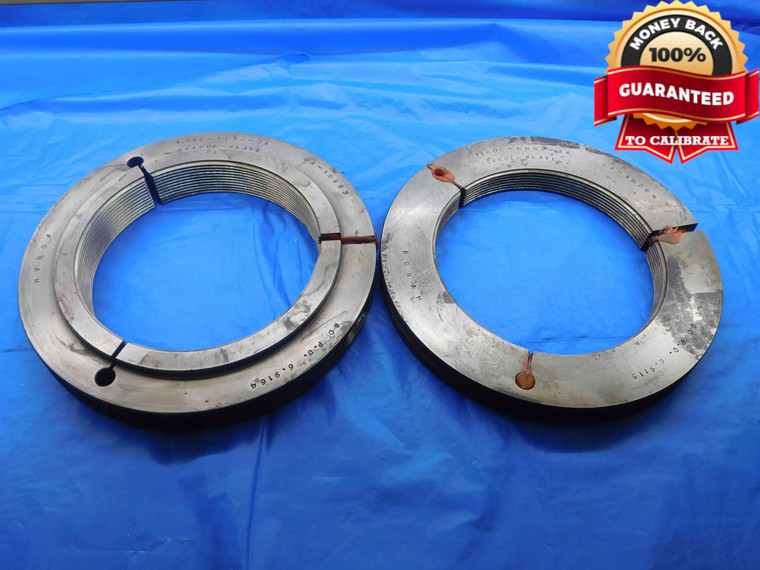 7" 8 UNJ 3A BEFORE PLATE THREAD RING GAGES 7.0 GO NO GO P.D.'S = 6.9164 & 6.9115 - DW26837RD