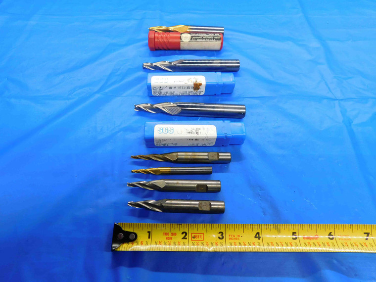 LOT OF 7 FULLERTON/SGS CARBIDE TAPERED END MILLS 5 DEGREES UP TO 1/2 O.D. - BT2584AR3