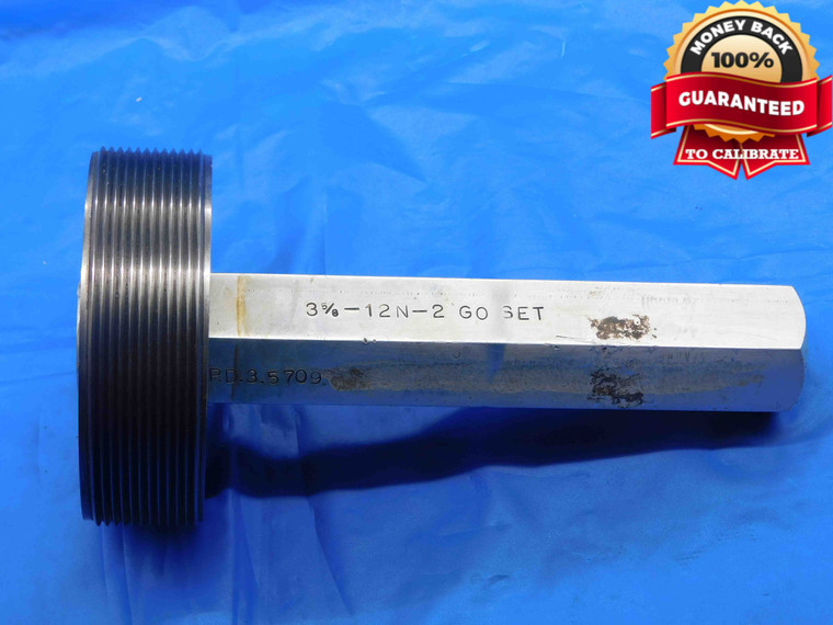 3 5/8 12 N 2 SET THREAD PLUG GAGE 3.625 GO ONLY P.D. = 3.5709 3A FULL FORM - DW26845RD