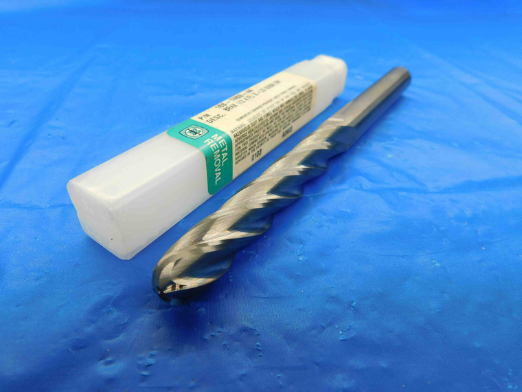 NEW METAL REMOVAL 1/2 O.D. 3" LOC BALL NOSE CARBIDE END MILL 4 FL 163-7453-44 .5 - BT2695BR3
