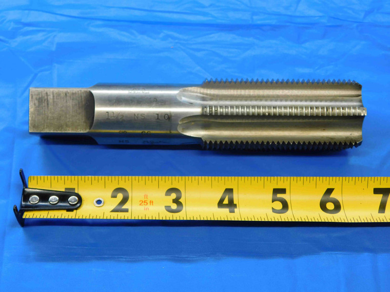 GREENFIELD 1 1/2 10 NS CG HSS BOTTOMING TAP 6 STRAIGHT FLUTE 1.5 CNC THREADING - JC2222AF4