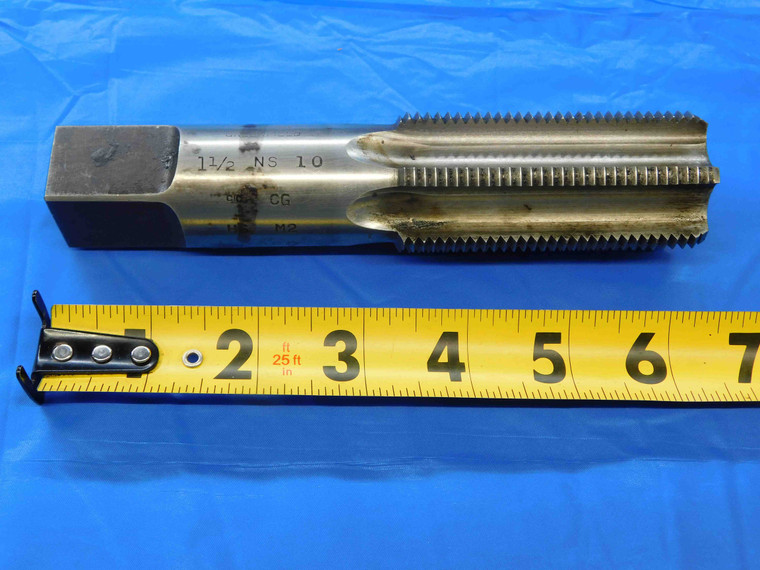 GREENFIELD 1 1/2 10 NS CG HSS BOTTOMING TAP 6 STRAIGHT FLUTE 1.5 CNC THREADING - JC2223AF4