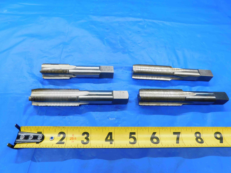 4 PC. LOT OF VARIOUS 7/8 14 NF HSS BOTTOMING TAP 4 STRAIGHT FLUTE .875 THREADING - CB2728AY3