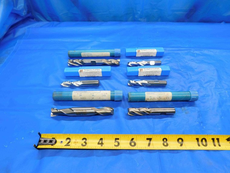 6 PC. LOT OF NEW HSS END MILLS CUT DIA 1/2, 9/16, 5/8 SQUARE RADIUS DOUBLE ENDED - CB2736BR3