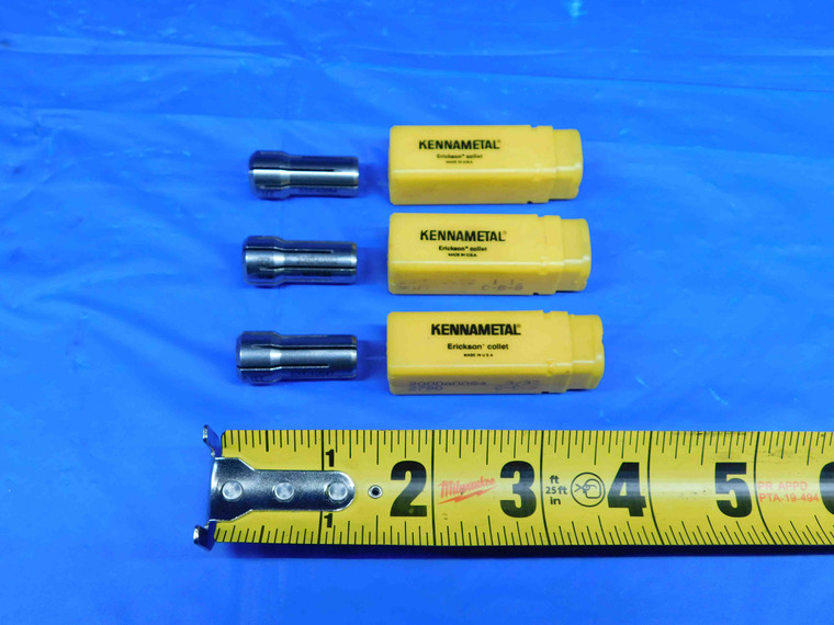 3PCS KENNAMETAL / ERICKSON DA200 COLLET SIZE 3/64, 1/16 AND 3/32 USA MADE - BR3944BR3