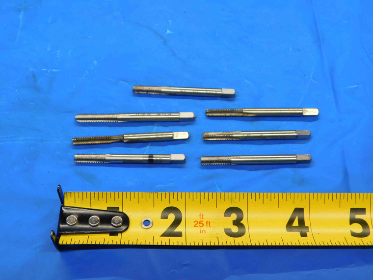 7 PC. LOT OF BENDIX HSS 8 - 32 NC BOTTOMING TAPS .164 8-32 UNC THREADING 4 FLUTE - CB1057LVR
