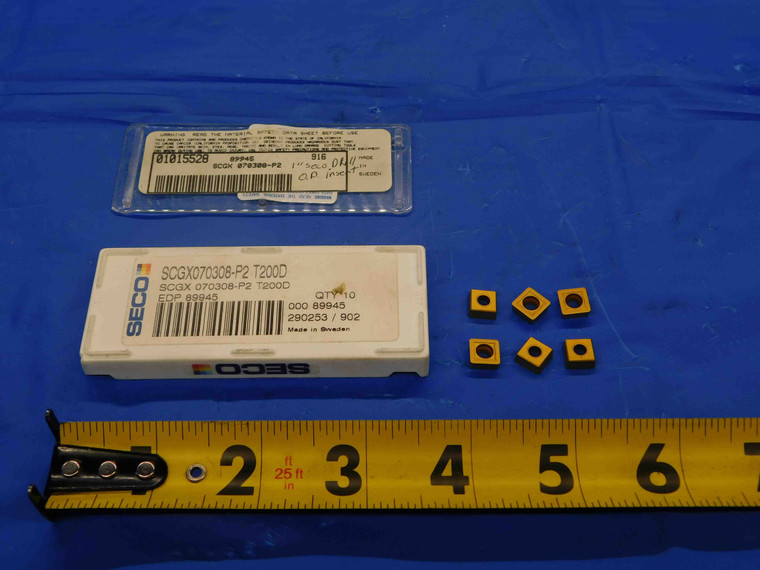 6pcs NEW SECO SCGX070308-P2 T200D TiN COATED CARBIDE INSERTS SCGX 07 03 - CB2851BR3