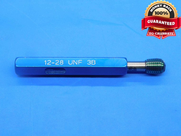 12 28 UNF 3B THREAD PLUG GAGE #12 .216 .2160 NO GO ONLY P.D. = .1959 INSPECTION - DW26960RD