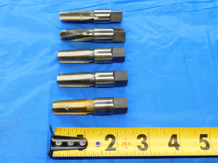 5pc SET OF TAPS & REAMER 1/4 18 G HS PIPE TAP 4 STRAIGHT FLUTE .25 THREADING - JC2536AY3