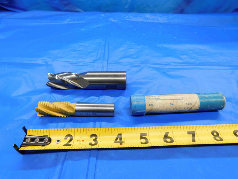 2 PC. LOT OF CARBIDE END MILLS 3/4 TO 1" CUT DIA 3/4 TO 1" SHANK DIA ROUGHING  - CB3049BR3