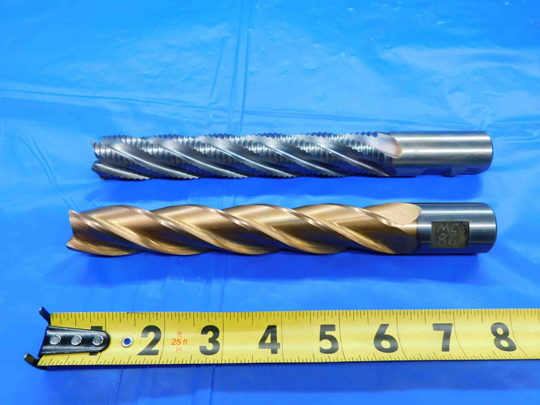 2 PC. LOT OF ROUGHING / SQUARE COBALT END MILLS 1" CUT DIA 1" SHANK 4 - 5 FLUTE  - CB3054BR3