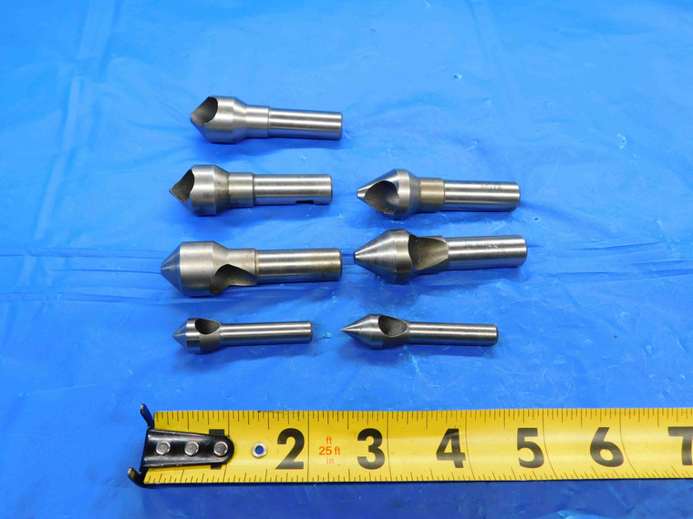 7 PC. LOT OF HSS COUNTERSINK DEBURRING TOOLS 1/2 TO 13/16 60 TO 90 DEGREE ANGLE  - CB3098BH3