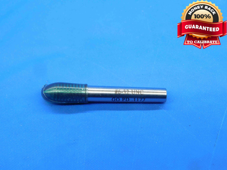 6 32 UNC VERMONT THREAD PLUG GAGE #6 .138 .1380 GO ONLY P.D. = .1177 2B OR 3B - DW27002LVR