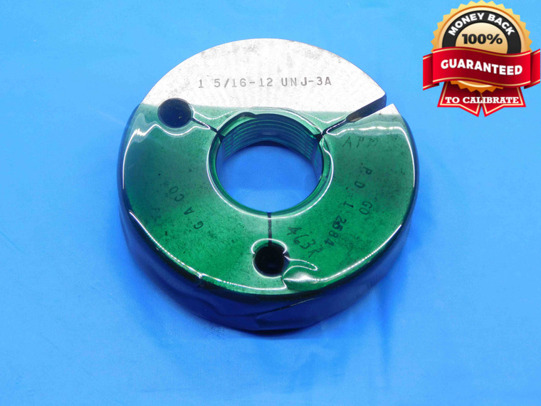 1 5/16 12 UNJ 3A THREAD RING GAGE 1.3125 GO ONLY P.D. = 1.2584 INSPECTION CHECK - DW27040LVR