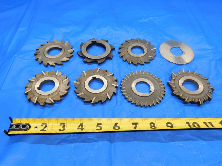 8 PC. LOT OF HSS SIDE MILLING CUTTERS MILL TOOLING MACHINIST 2 3/4" O.D. AND UP  - CB3165BY2