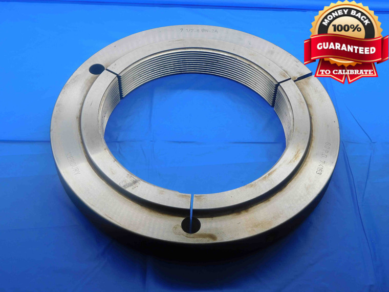 7 1/2 8 UN 2A THREAD RING GAGE 7.5 7.50 7.500 7.5000 GO ONLY P.D. = 7.4163 CHECK - DW27133AJ4