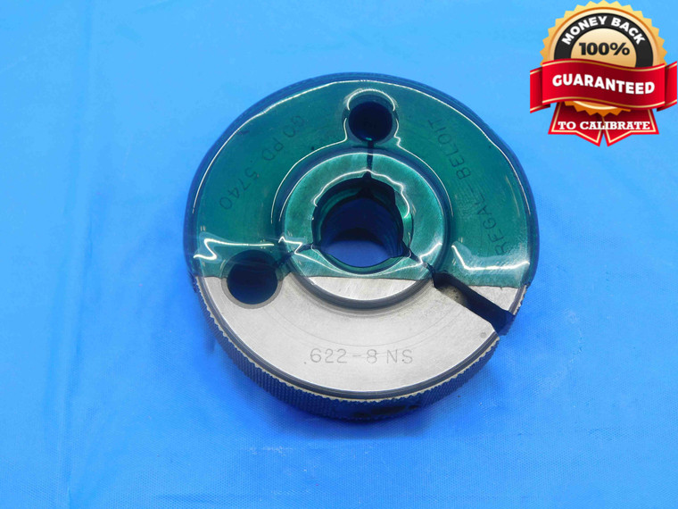 .622 8 NS THREAD RING GAGE .6220 GO ONLY P.D. = .5740 .622"-8 INSPECTION CHECK - DW27175AP4