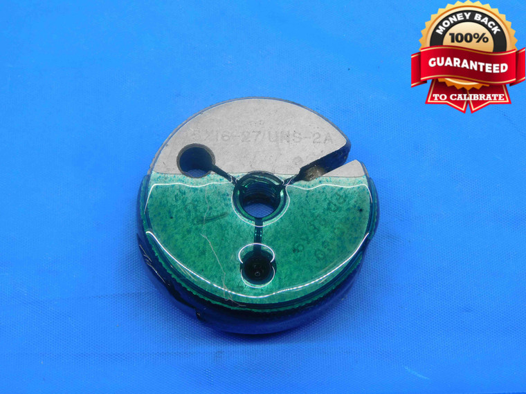 5/16 27 UNS 2A THREAD RING GAGE .3125 NO GO ONLY P.D. = .2839 INSPECTION CHECK - DW27185AP4