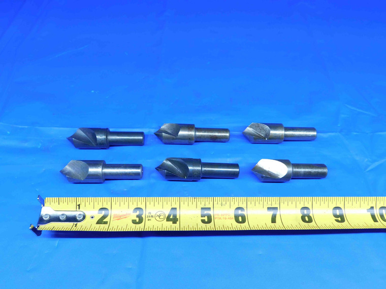 6 PCS LOT OF HSS 3/4 DIAMETER 90 DEGREE COUNTERSINKS SINGLE FLUTE 1/2 SHANKS - BR4220BI3