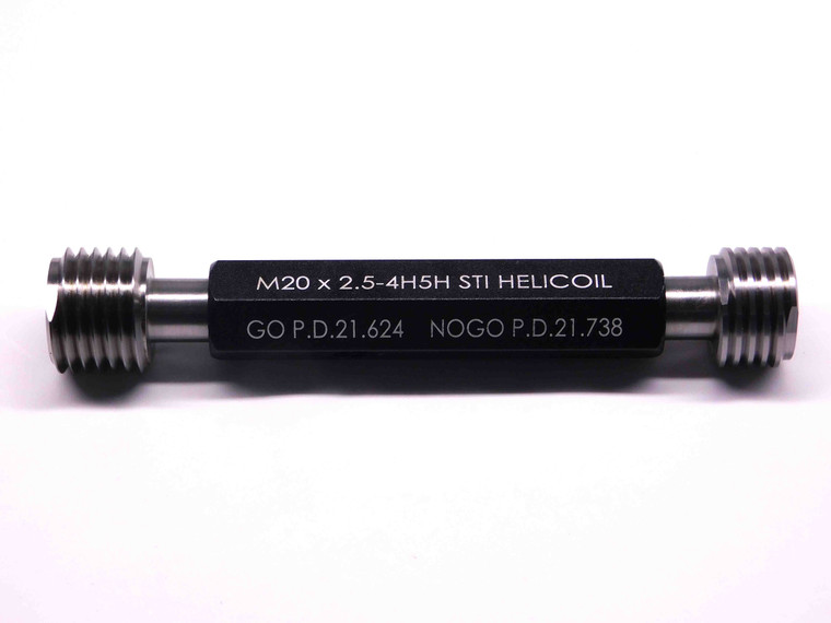 NEW M20 X 2.5 4H5H STI HELICOIL THREAD PLUG GAGE 20 GO NO GO = 21.624 & 21.738 - MS6908MJ