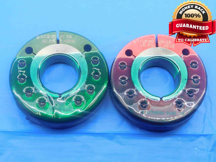 1 7/16 20 UN 3A THREAD RING GAGES 1.4375 GO NO GO P.D.'S = 1.4050 & 1.4015 CHECK - DW27287AL4