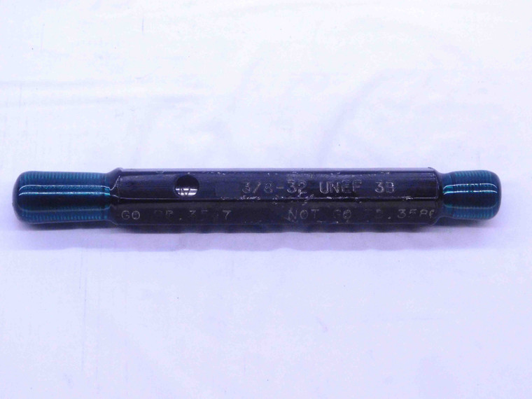 3/8 32 UNEF 3B THREAD PLUG GAGE .375 .3750 GO NO GO P.D.'S = .3547 & .3580 CHECK - DW27356RD