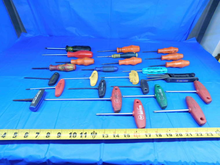 25 PCS LOT OF VARIOUS SIZE TORX DRIVERS SIZES RANGE FROM T9 - T40 HARDWARE TOOLS - BR4369LVR