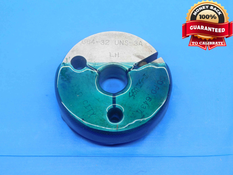 .664 32 UNS 3A LEFT HAND N03 LOCKNUT THREAD RING GAGE GO ONLY P.D. = .6437 L.H. - DW27393AM4
