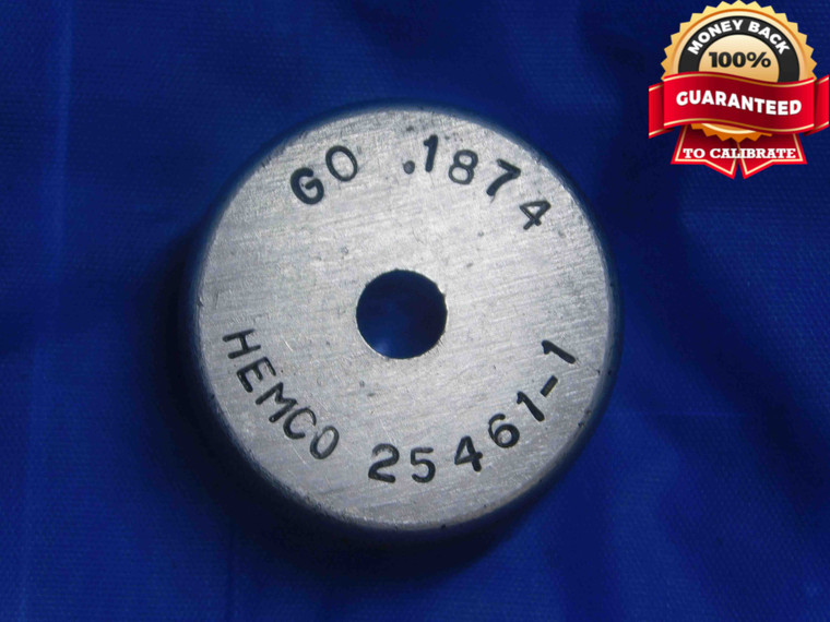 .1874 MASTER PLAIN BORE RING GAGE .1875 -.0001 UNDERSIZE 3/16 4.760 mm CHECK - AJ0526AC4
