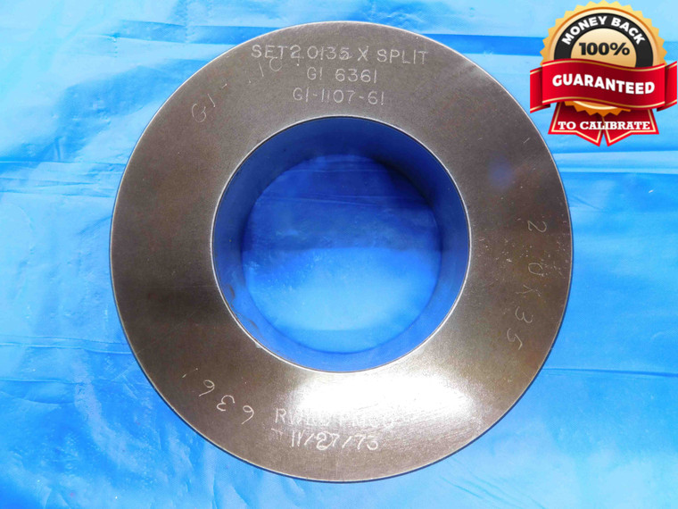 2.0135 CLASS X MASTER PLAIN BORE RING GAGE 2.0156 -.0021 OVERSIZE 2 1/64 51 mm - BT3669AC4